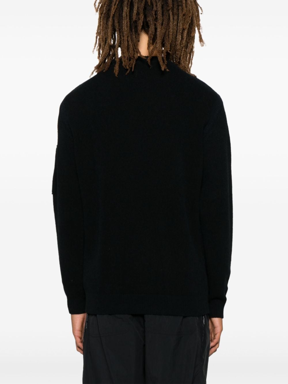 C.p. Company Sweaters Black Polyamide Wool Other Fibers