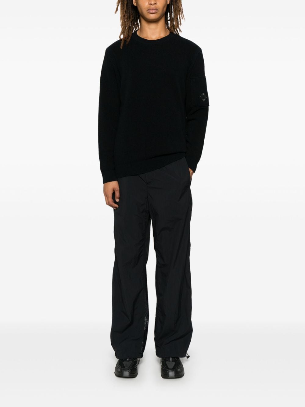 C.p. Company Sweaters Black Polyamide Wool Other Fibers