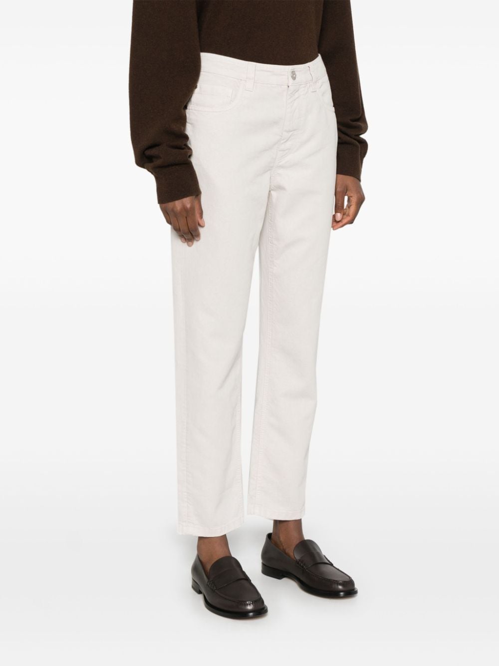 Brunello Cucinelli Trousers Bianco Cotton Viscose Polyester