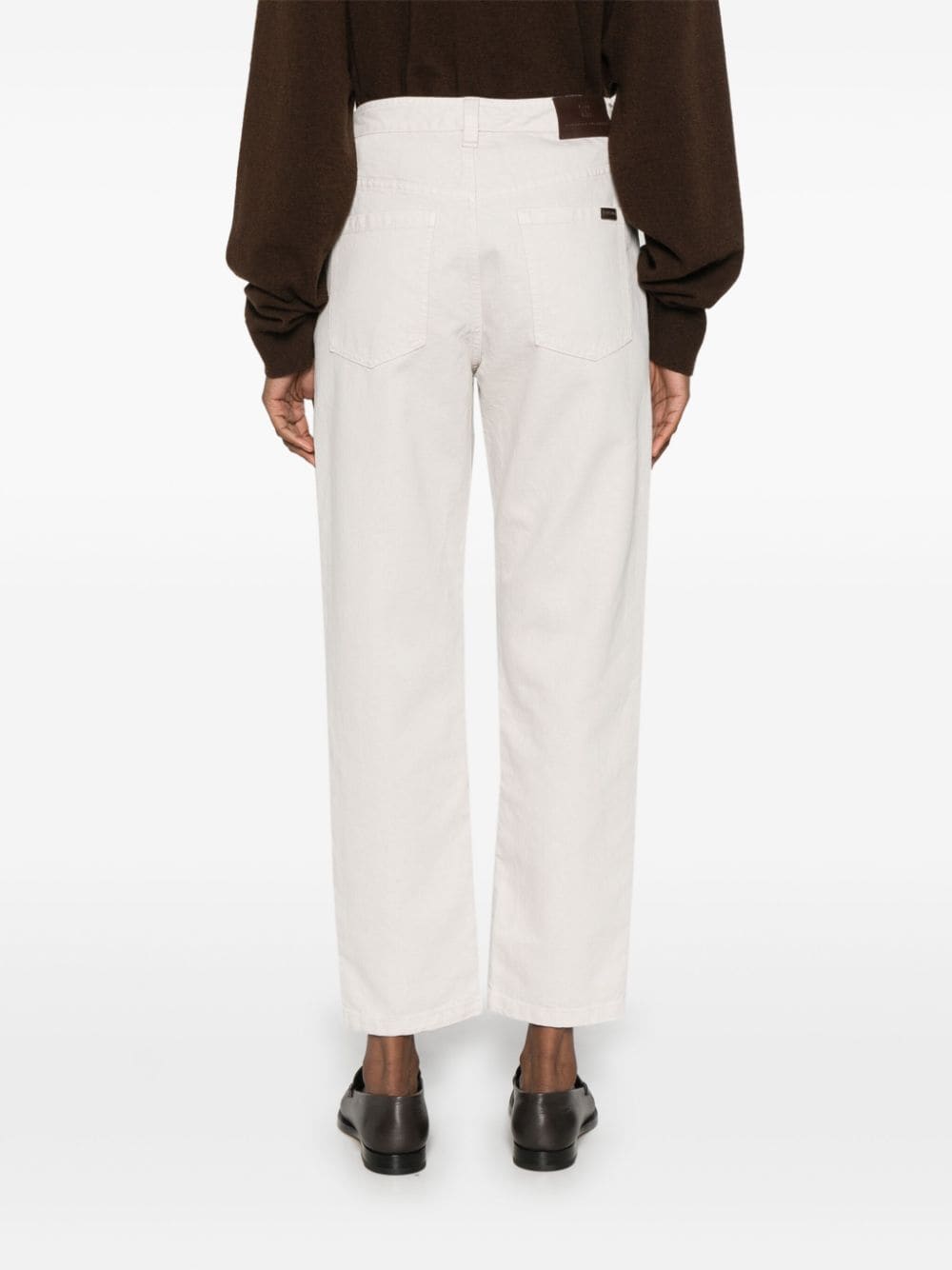 Brunello Cucinelli Trousers Bianco Cotton Viscose Polyester