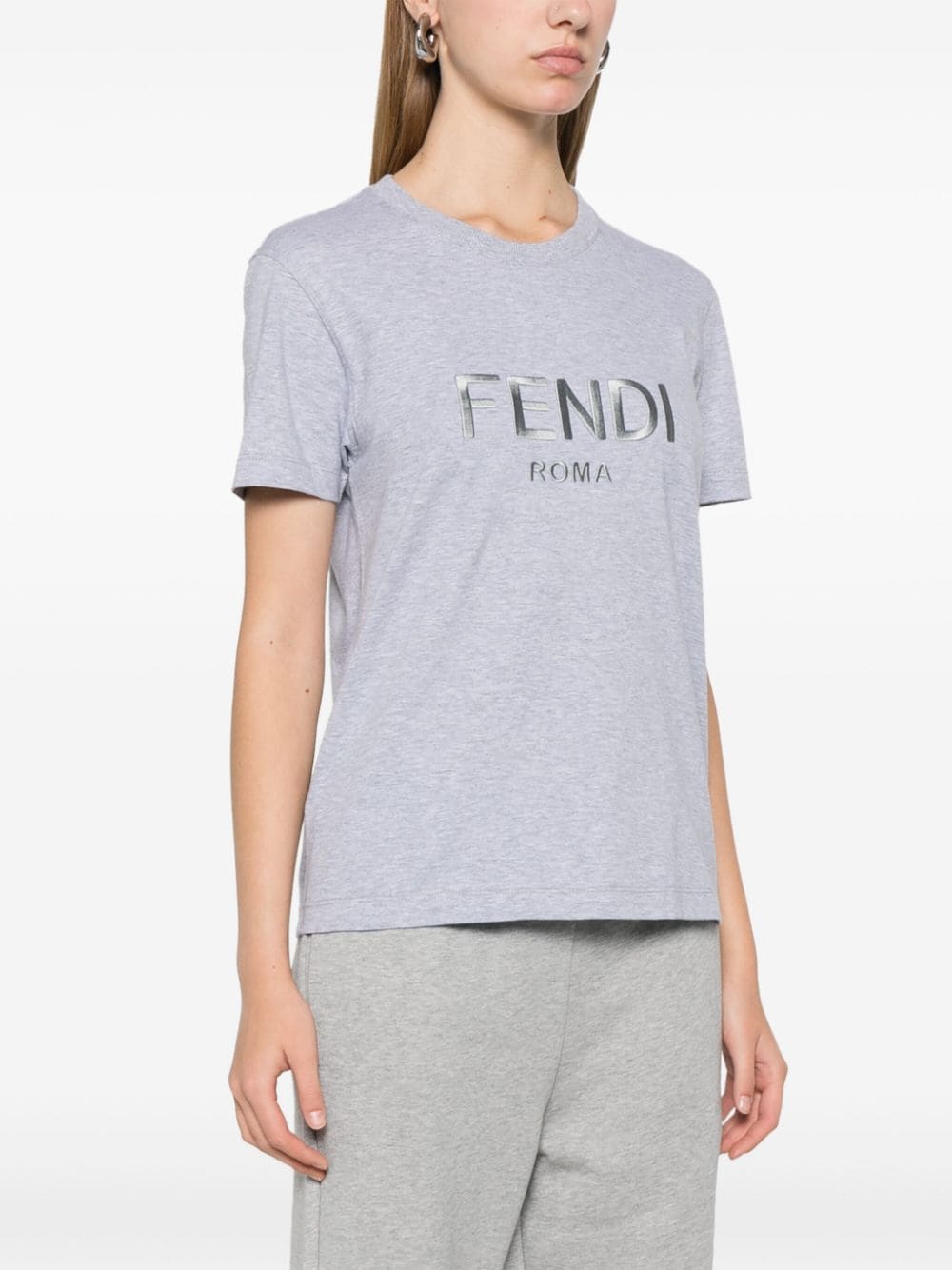 Fendi T-Shirts And Polos Grey Cotton