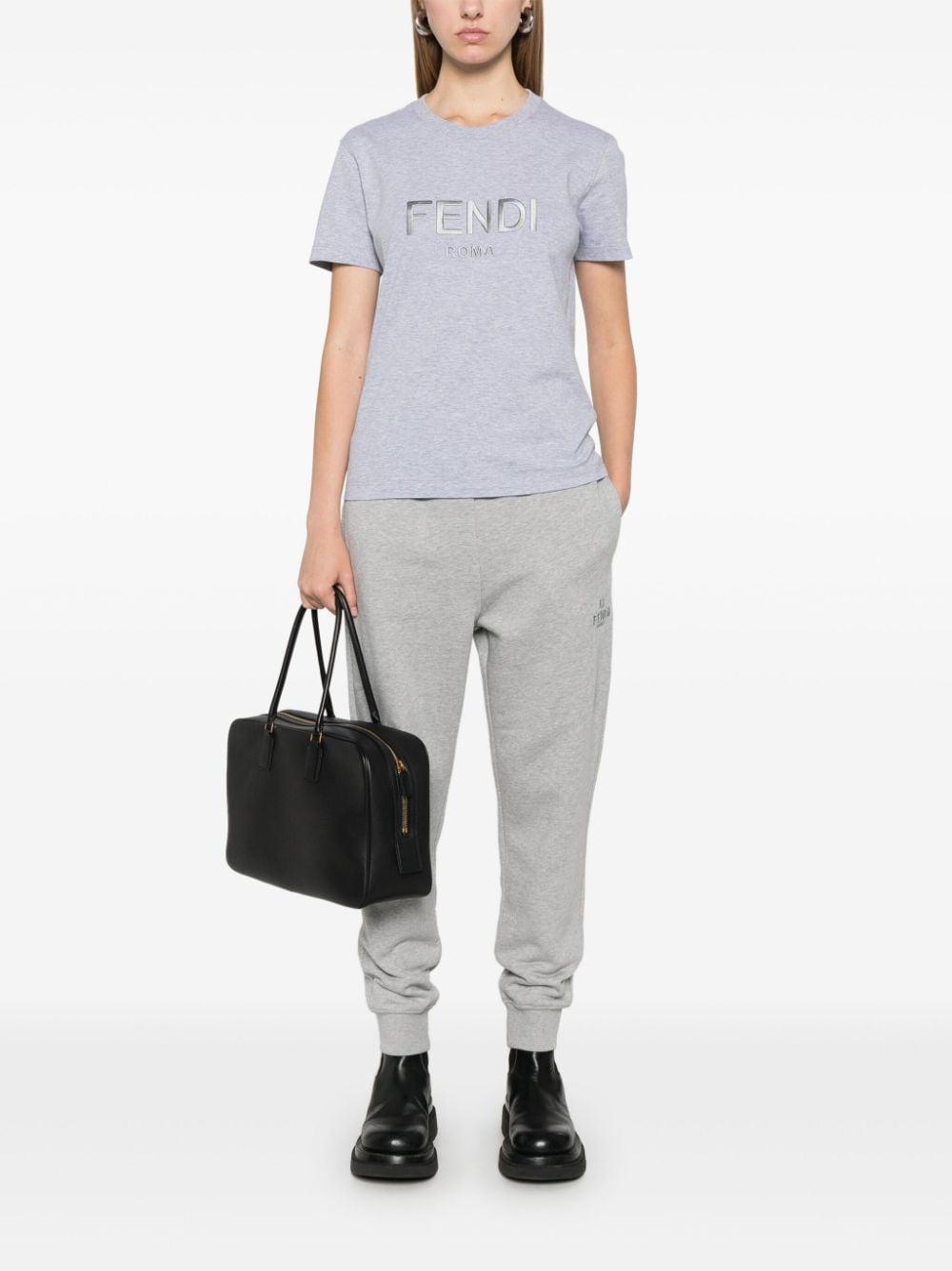 Fendi T-Shirts And Polos Grey Cotton