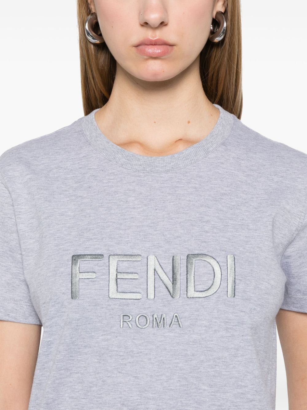 Fendi T-Shirts And Polos Grey Cotton