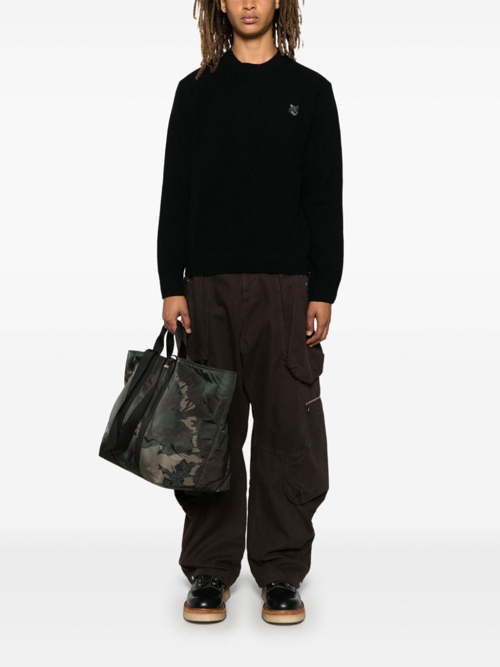 Maison Kitsune Sweaters Black Wool