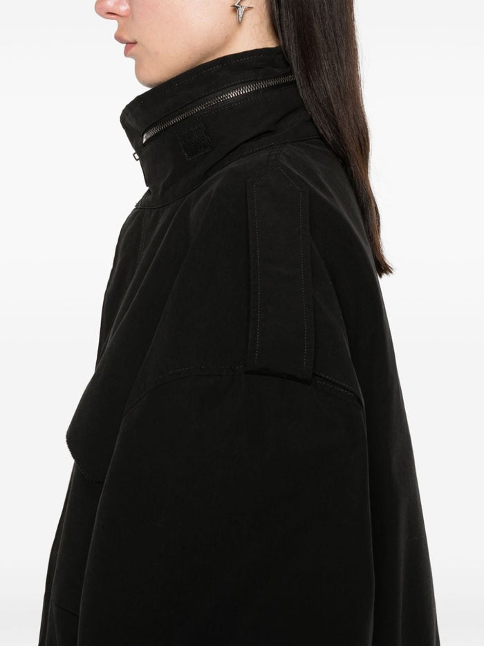 Maison Margiela Coats Black Cotton Polyamide