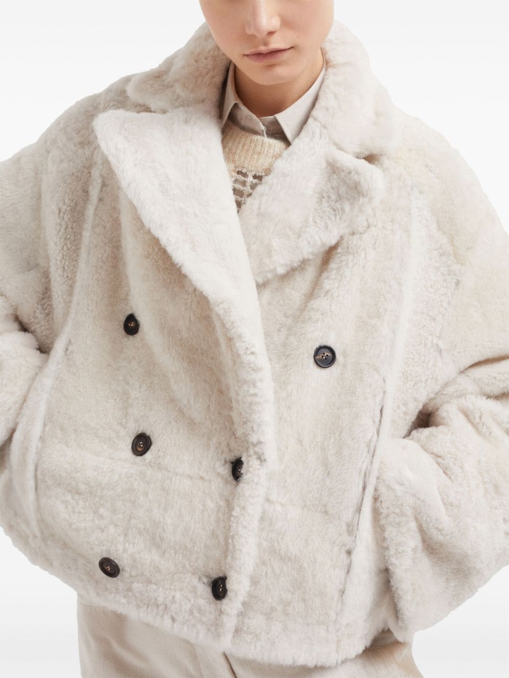Brunello Cucinelli Jackets Beige Shearling