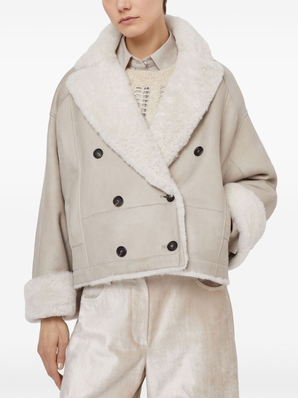 Brunello Cucinelli Jackets Beige Shearling