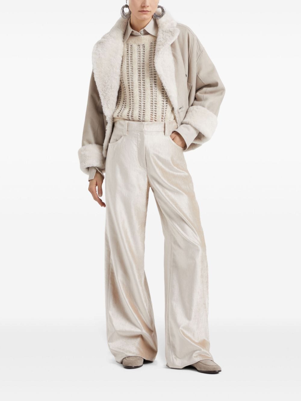 Brunello Cucinelli Jackets Beige Shearling
