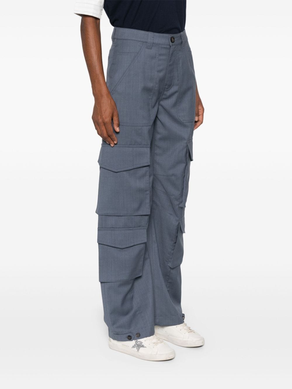 Golden Goose Trousers Grey Virgin Wool