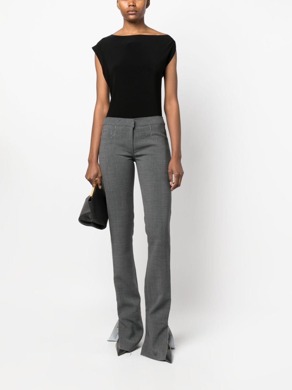 Norma Kamali Top Black Polyester Spandex