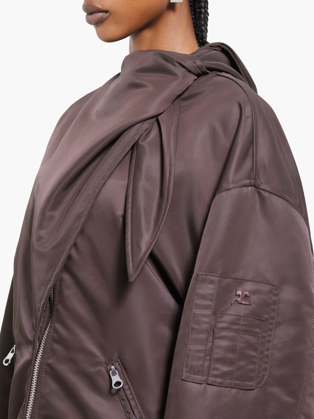 Courreges Coats Brown Polyamide