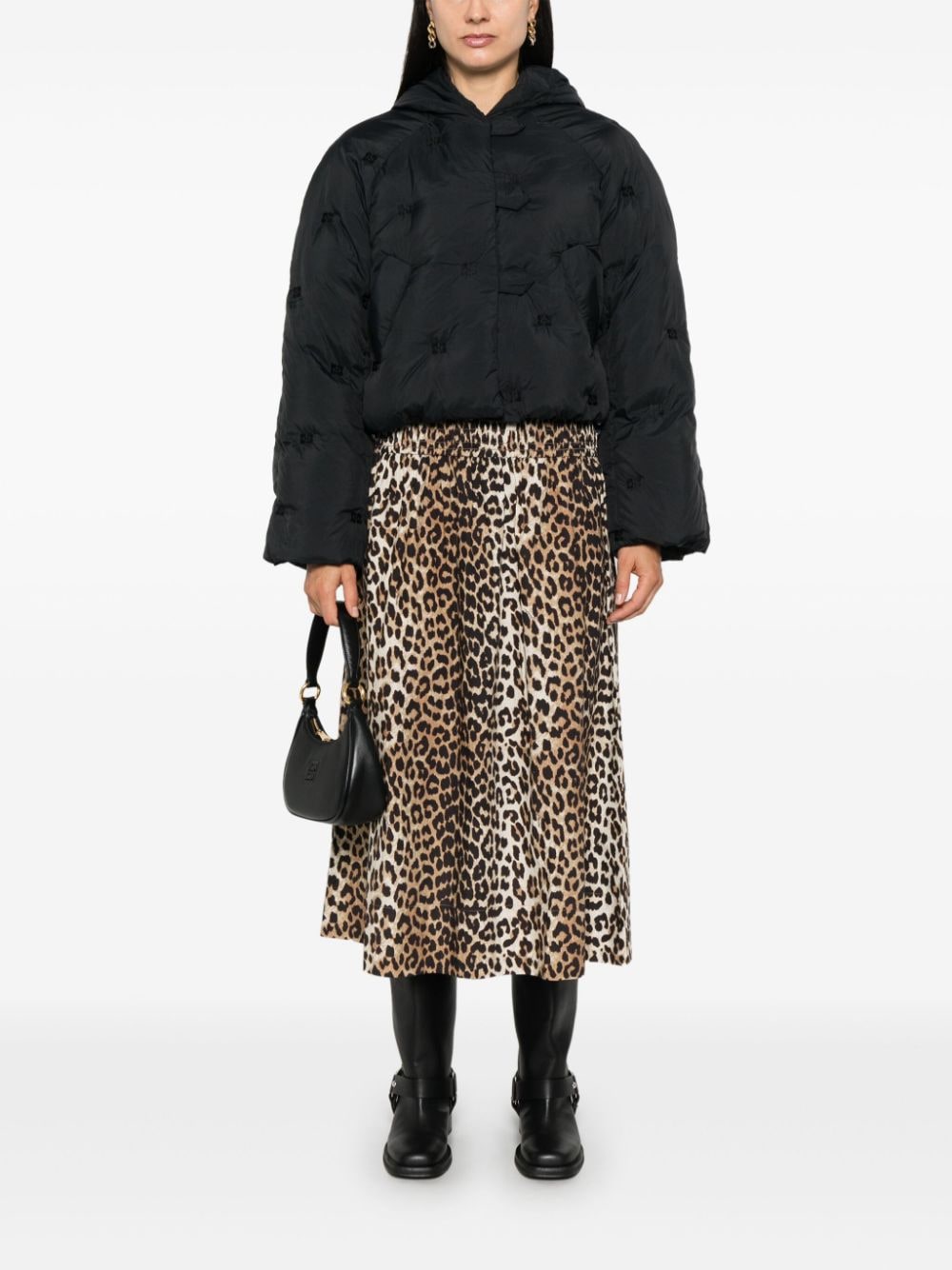 Ganni Coats Black Nylon