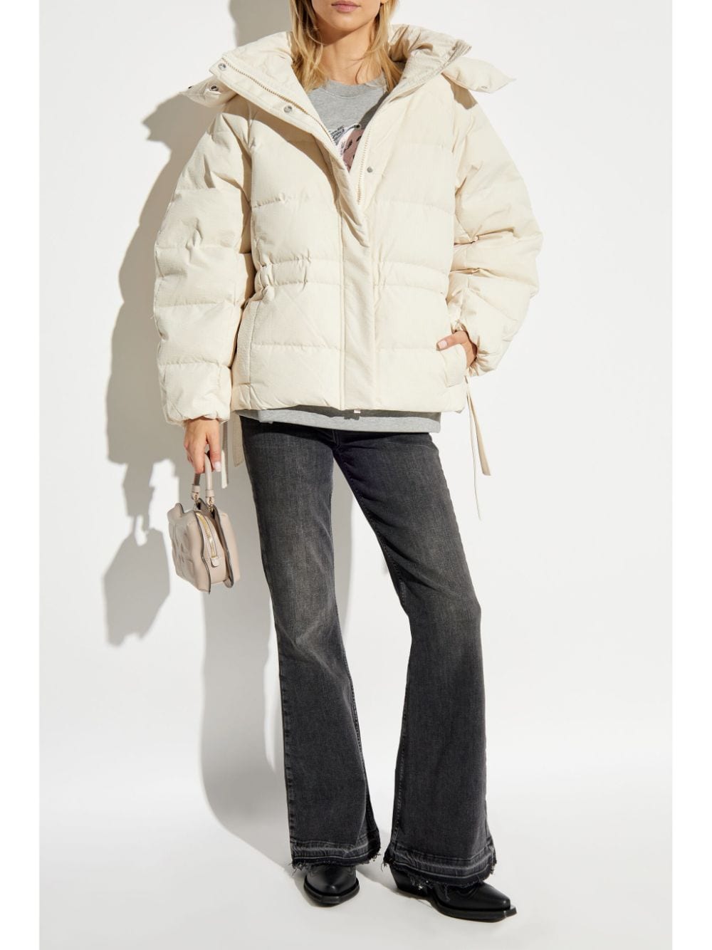 Ganni Coats White Polyester
