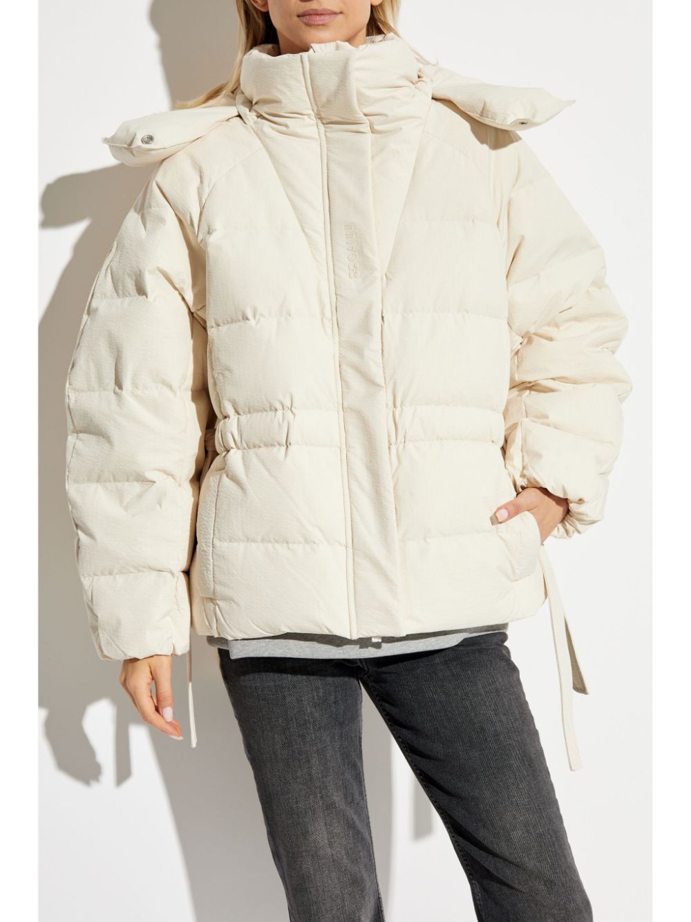 Ganni Coats White Polyester