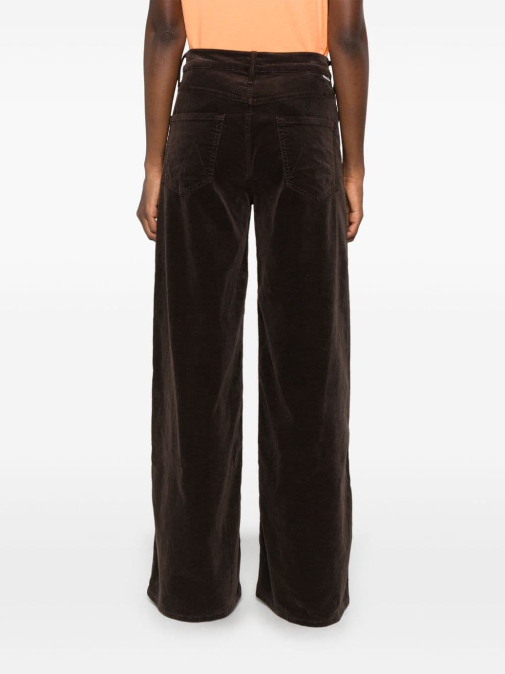 Mother Jeans Brown Cotton Polyester Elastane