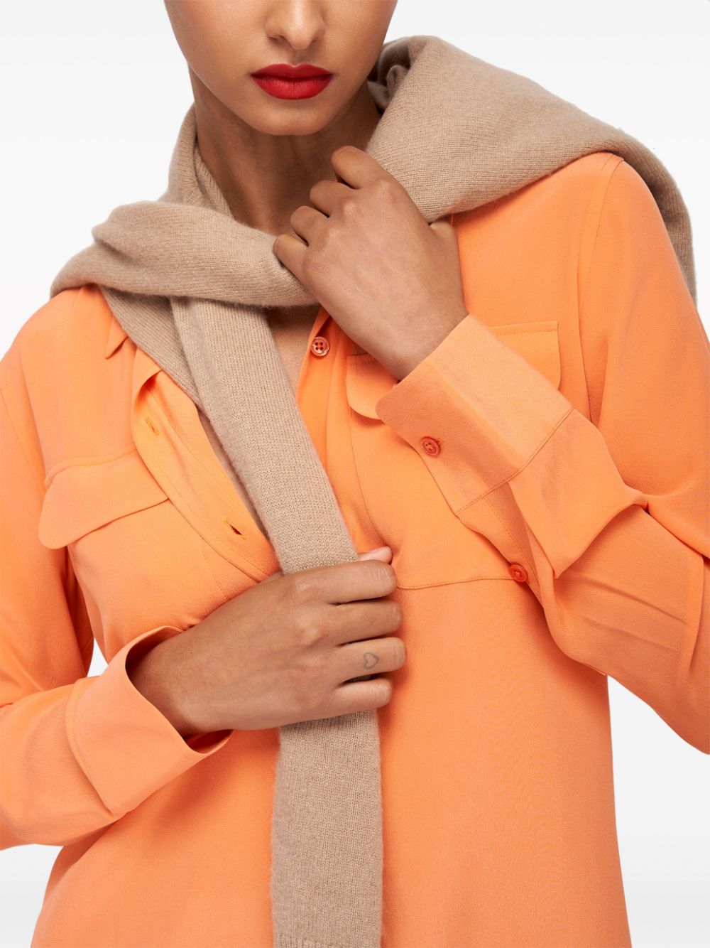Equipment Shirts Orange Silk