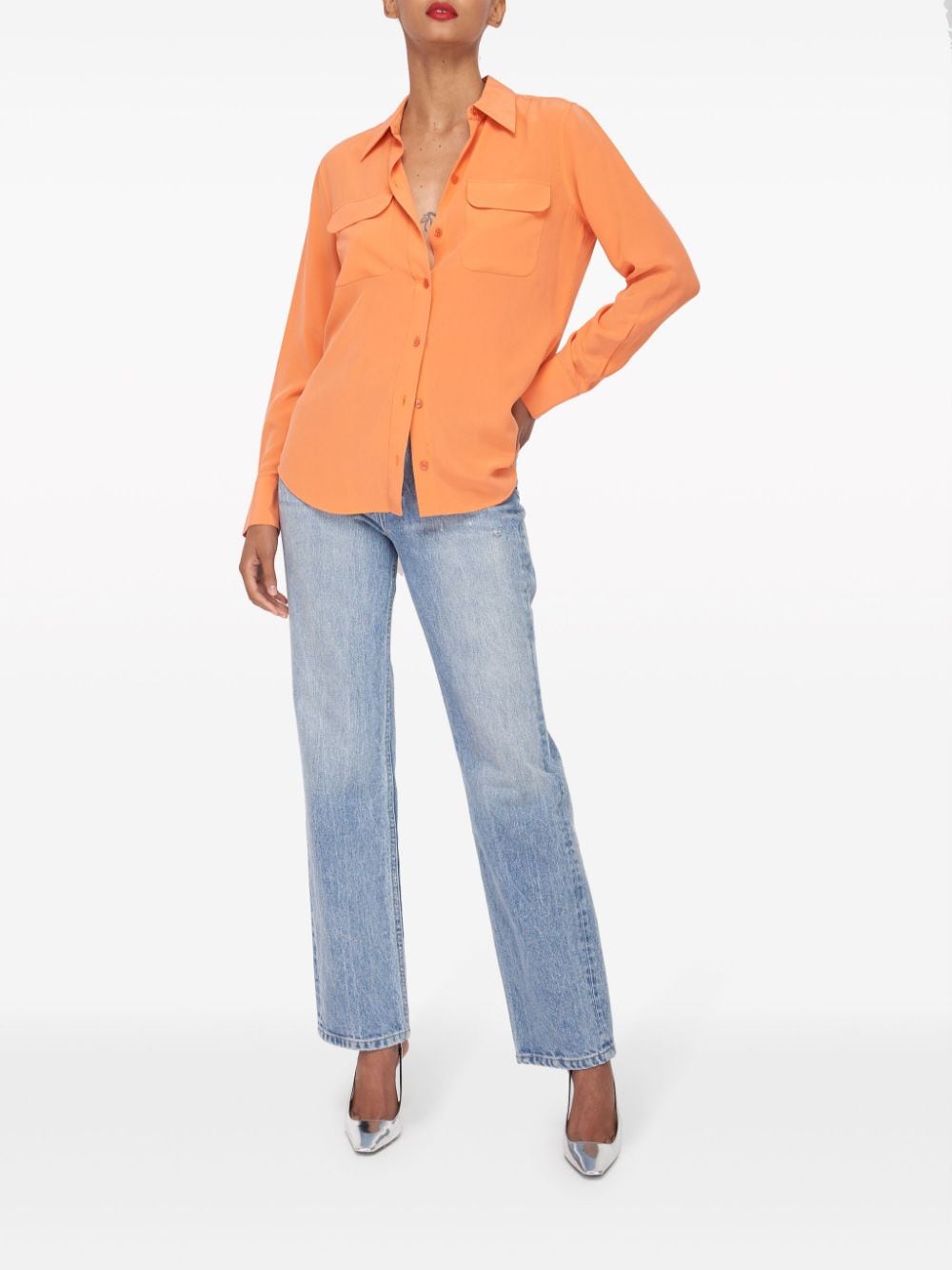 Equipment Shirts Orange Silk