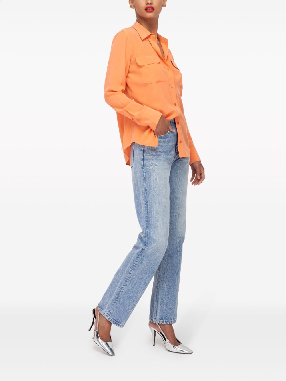 Equipment Shirts Orange Silk