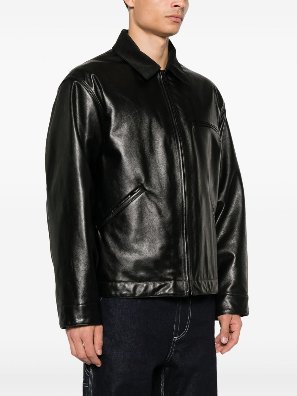 Junya Watanabe Jackets Black Furs & Skins->leather100 %