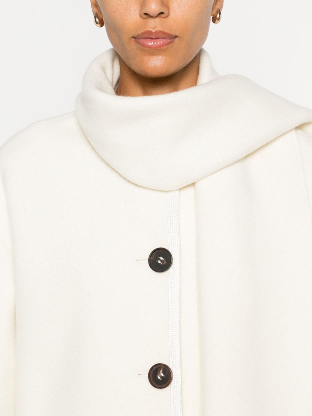 Forte Coats White Wool Polyamide