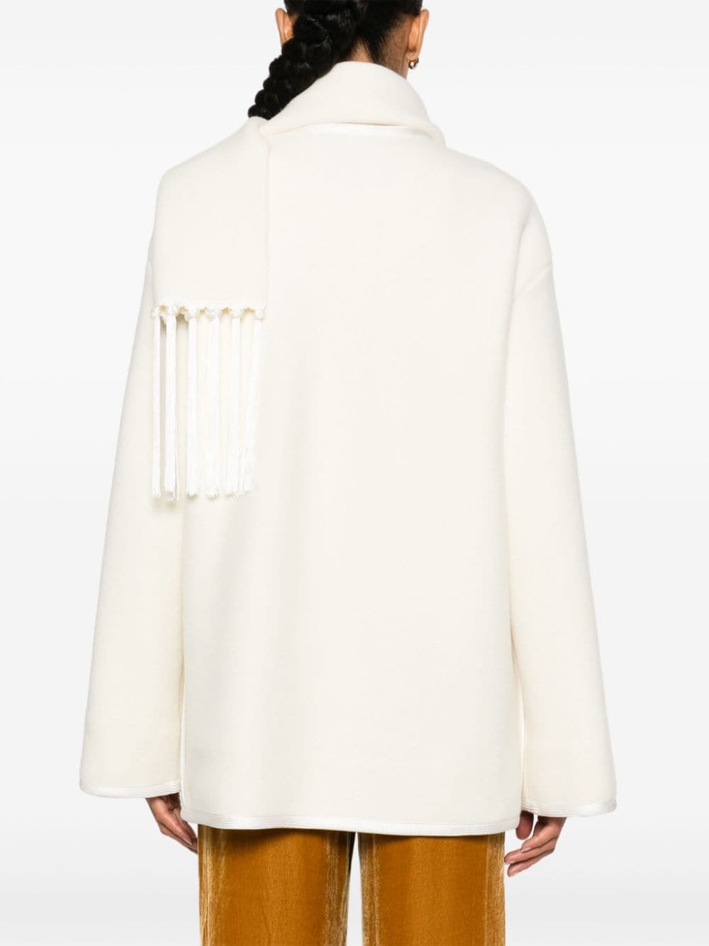 Forte Coats White Wool Polyamide