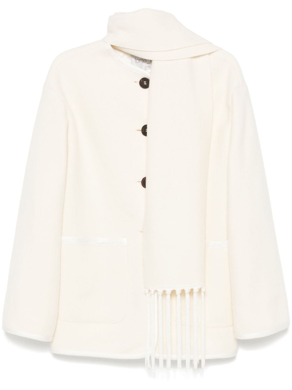 Forte Coats White Wool Polyamide