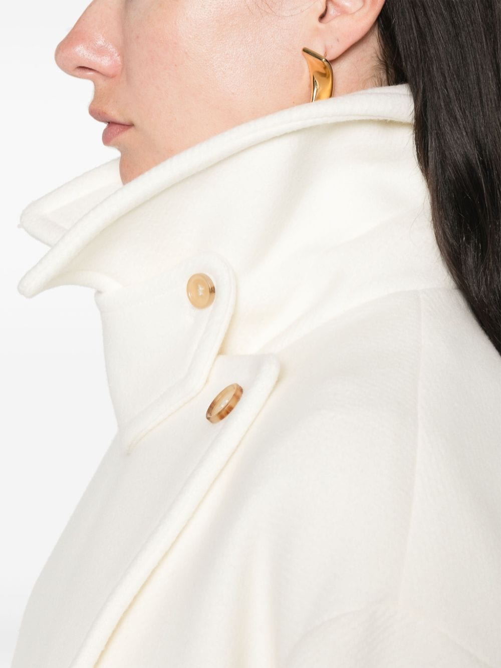 Chloè Coats White Virgin Wool Polyamide