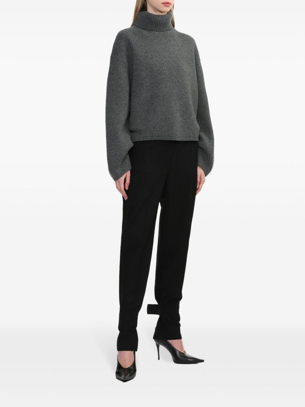 Toteme Main Sweaters Grey Wool Polyamide