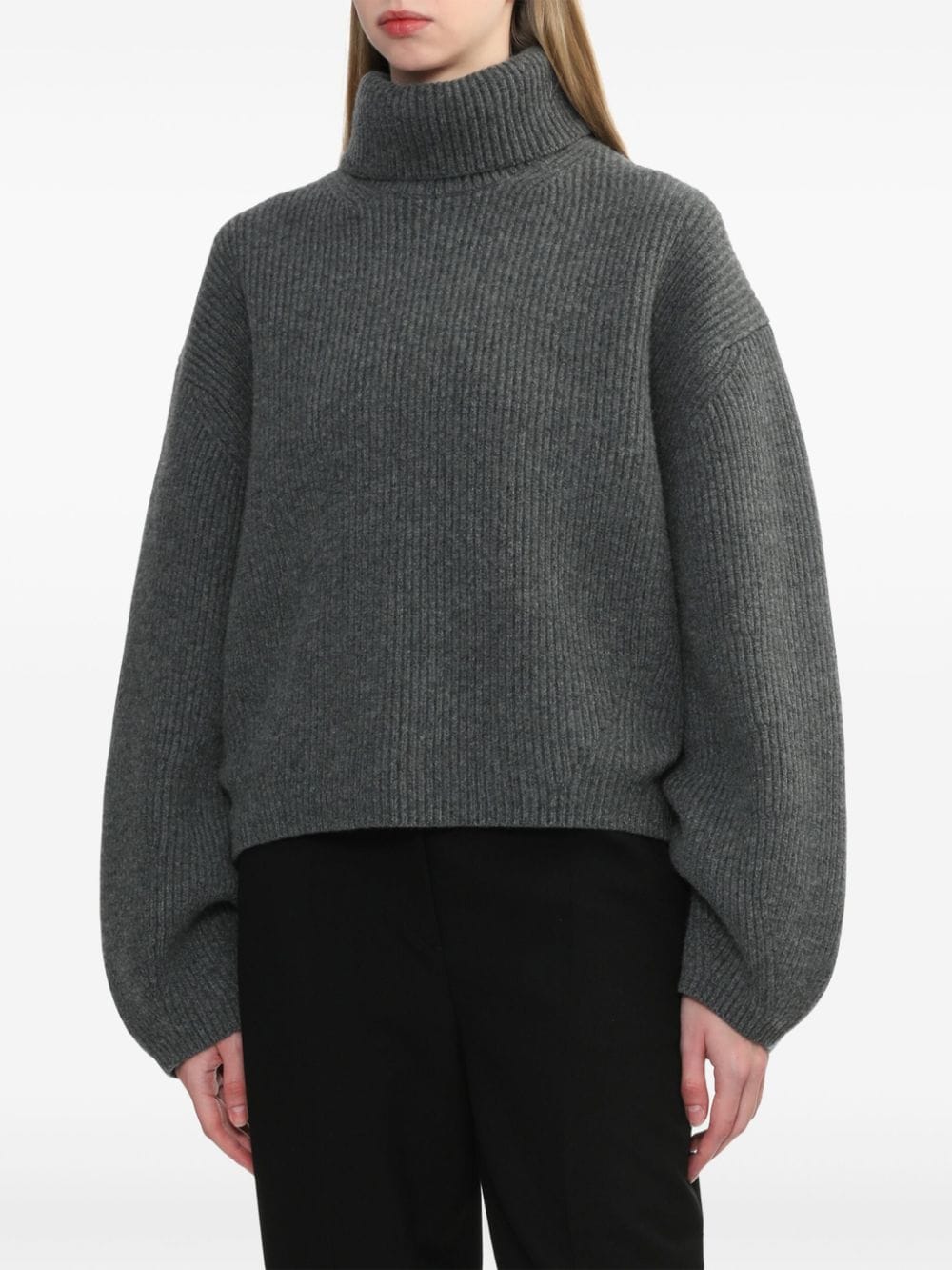 Toteme Main Sweaters Grey Wool Polyamide