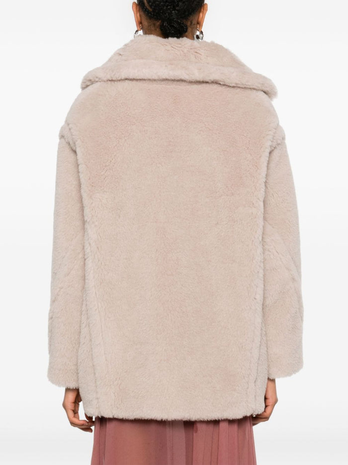 Max Mara Coats Beige Alpaca Virgin Wool Silk
