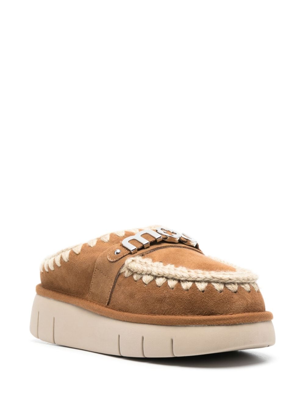 Mou Sandals Leather Brown Suede