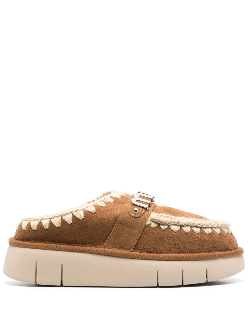 Mou Sandals Leather Brown Suede
