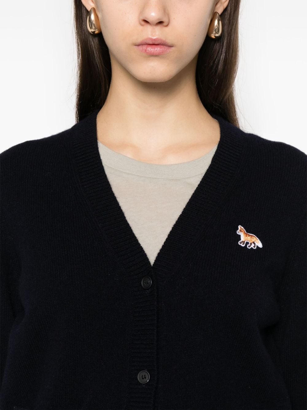 Maison Kitsune Sweaters Blue Wool