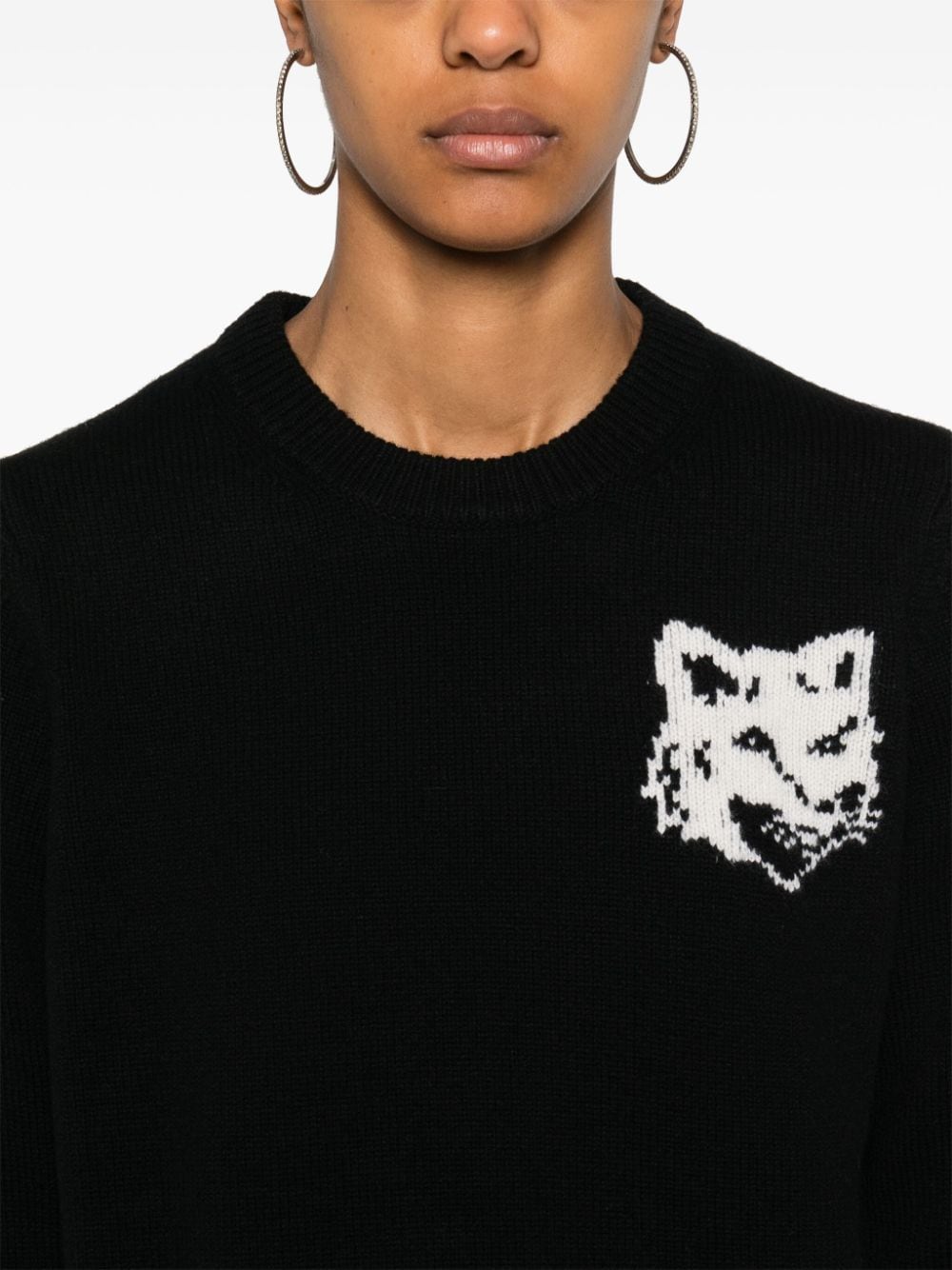Maison Kitsune Sweaters Black Wool