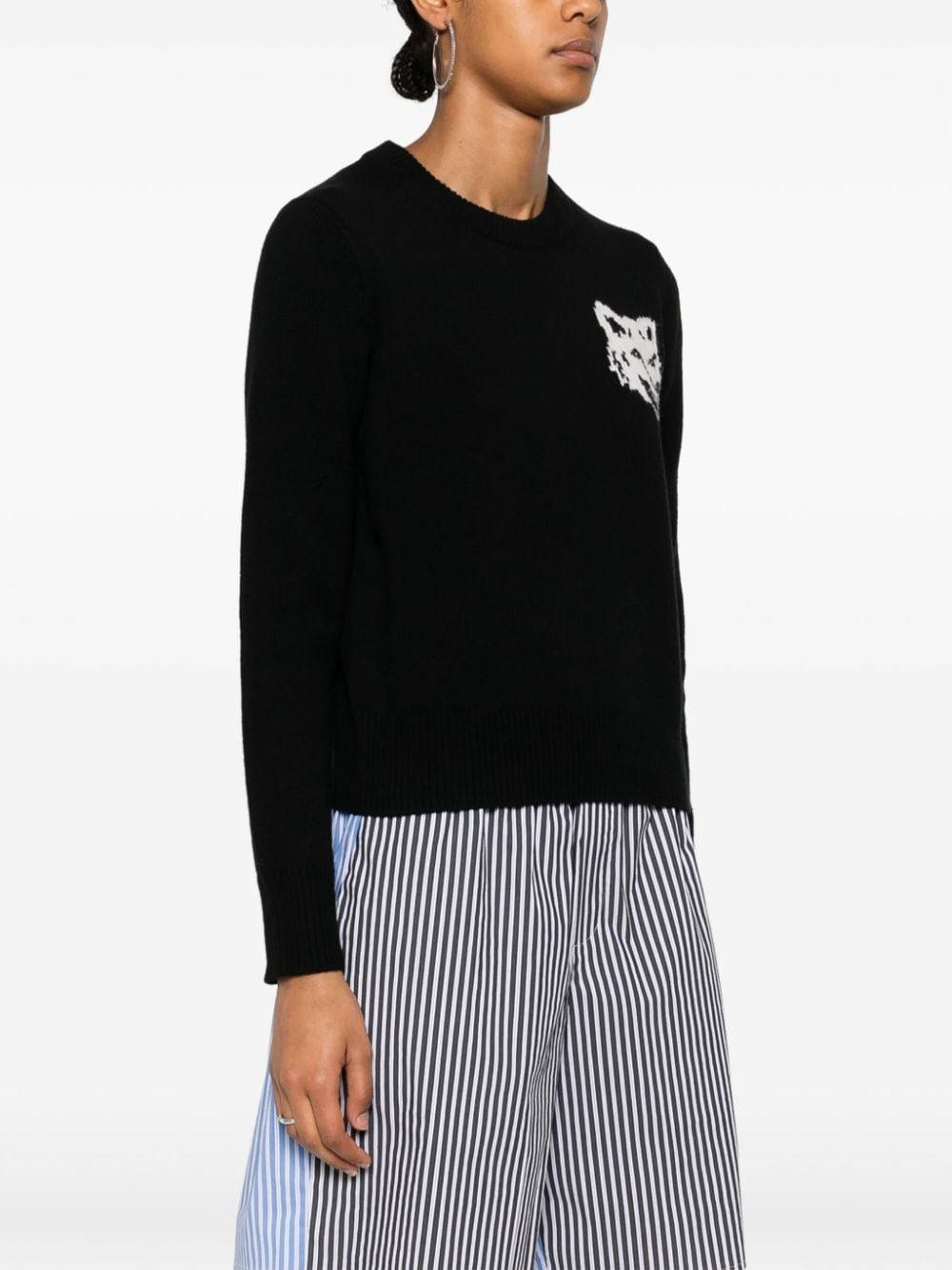 Maison Kitsune Sweaters Black Wool
