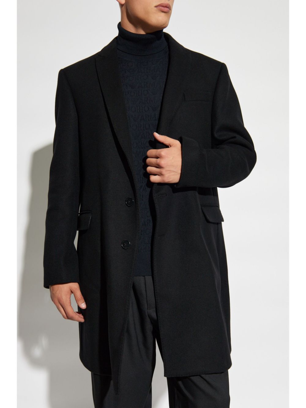 Emporio Armani Coats Nero Outer: Virgin Wool