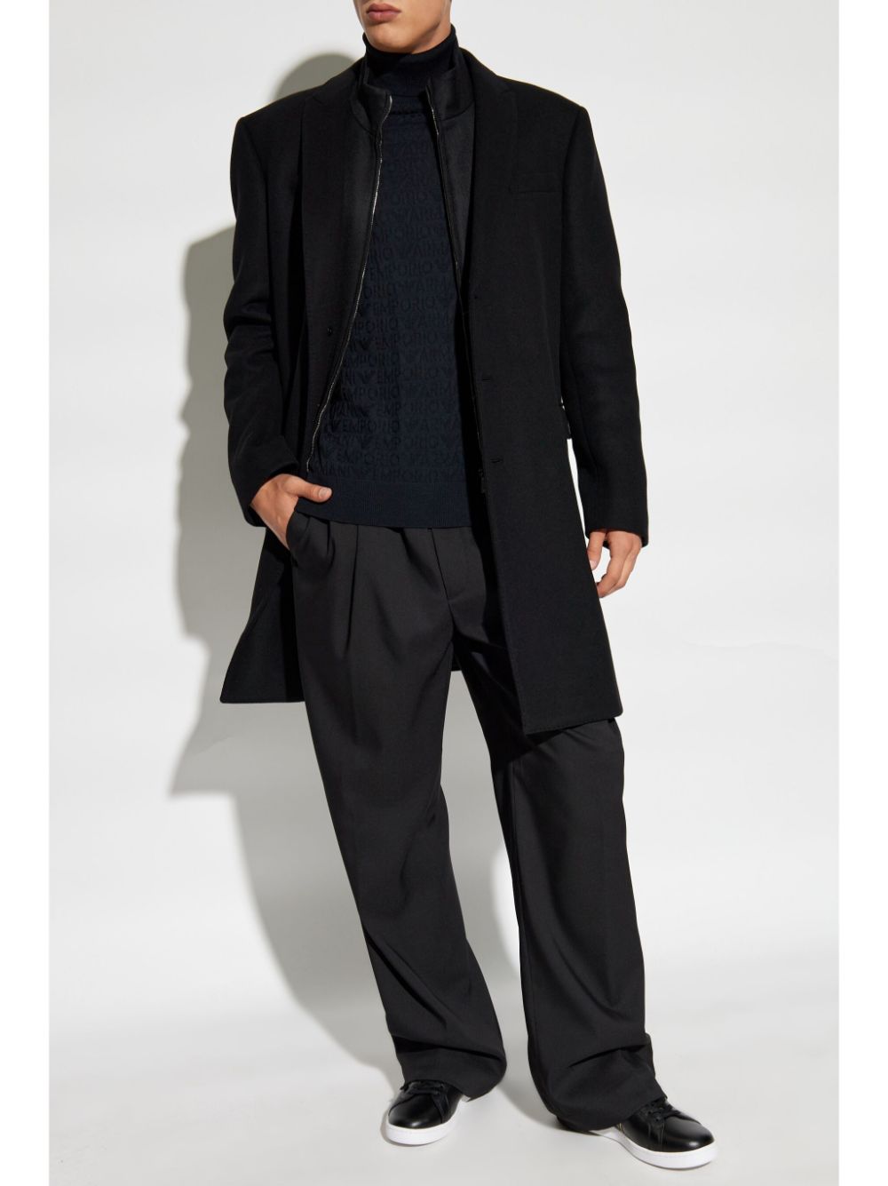 Emporio Armani Coats Nero Outer: Virgin Wool