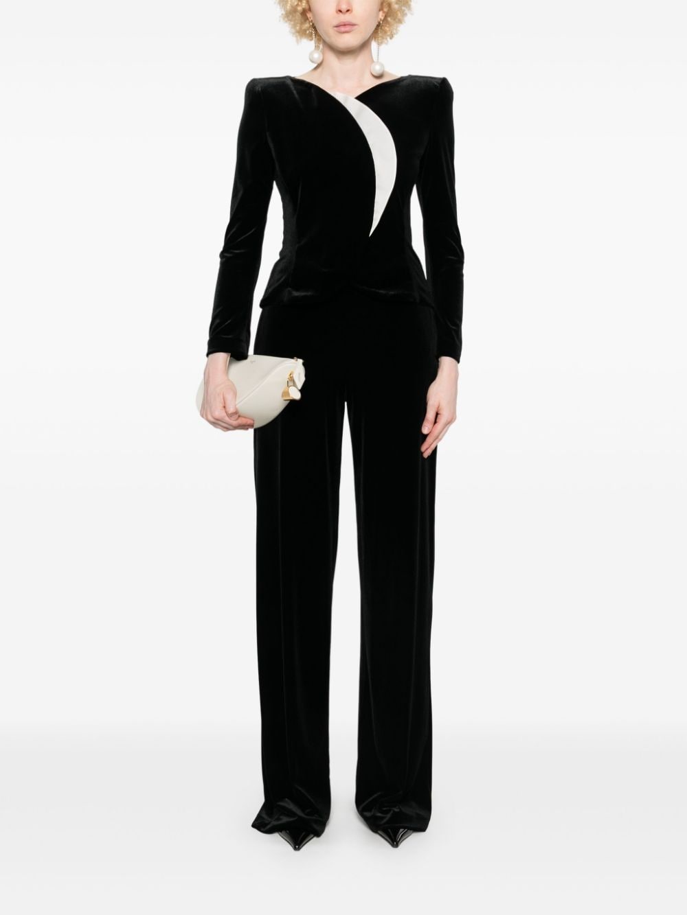 Emporio Armani Capsule Trousers Nero Polyester Elastane