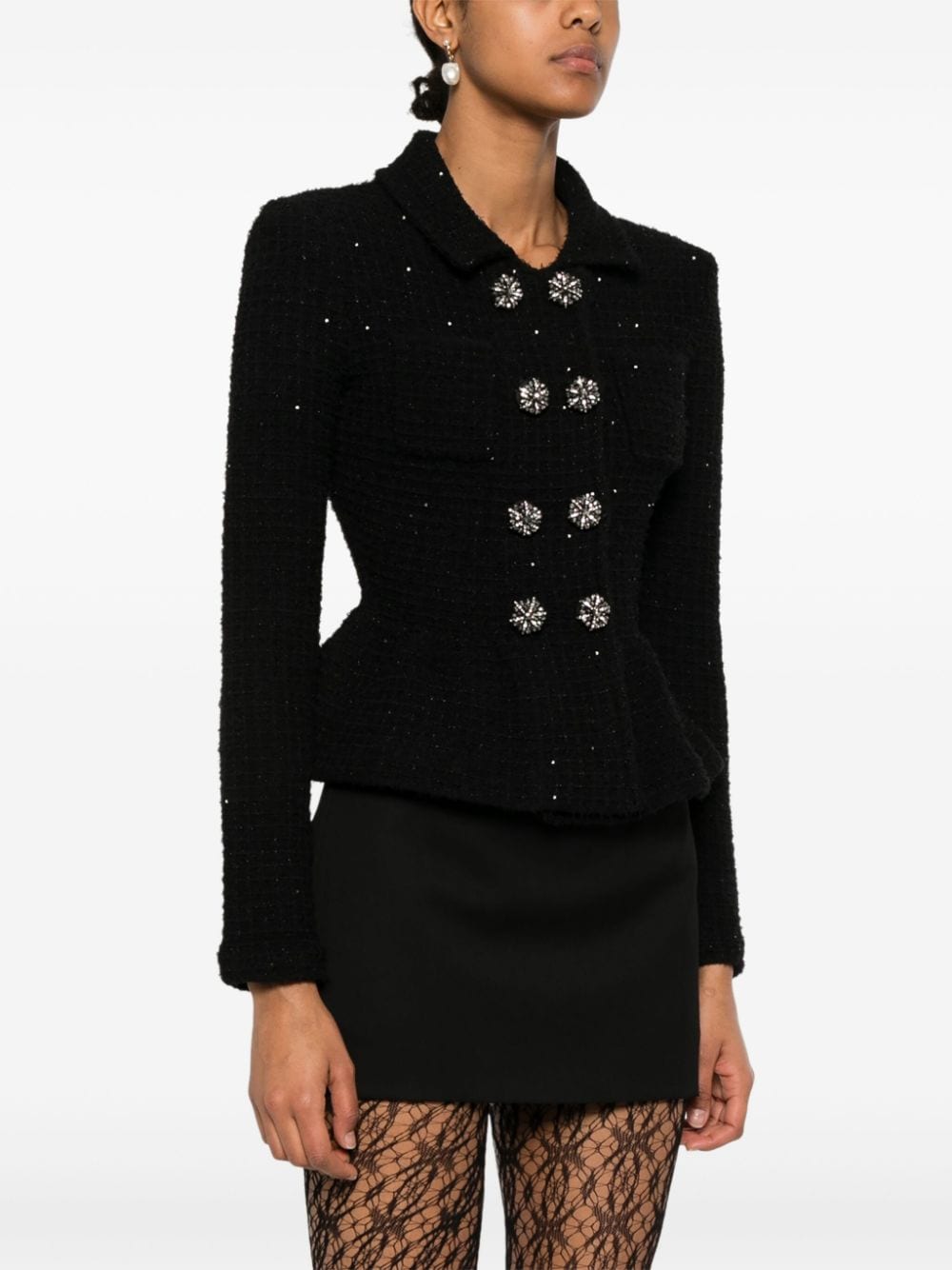 Self-Portrait Jackets Black Polyester