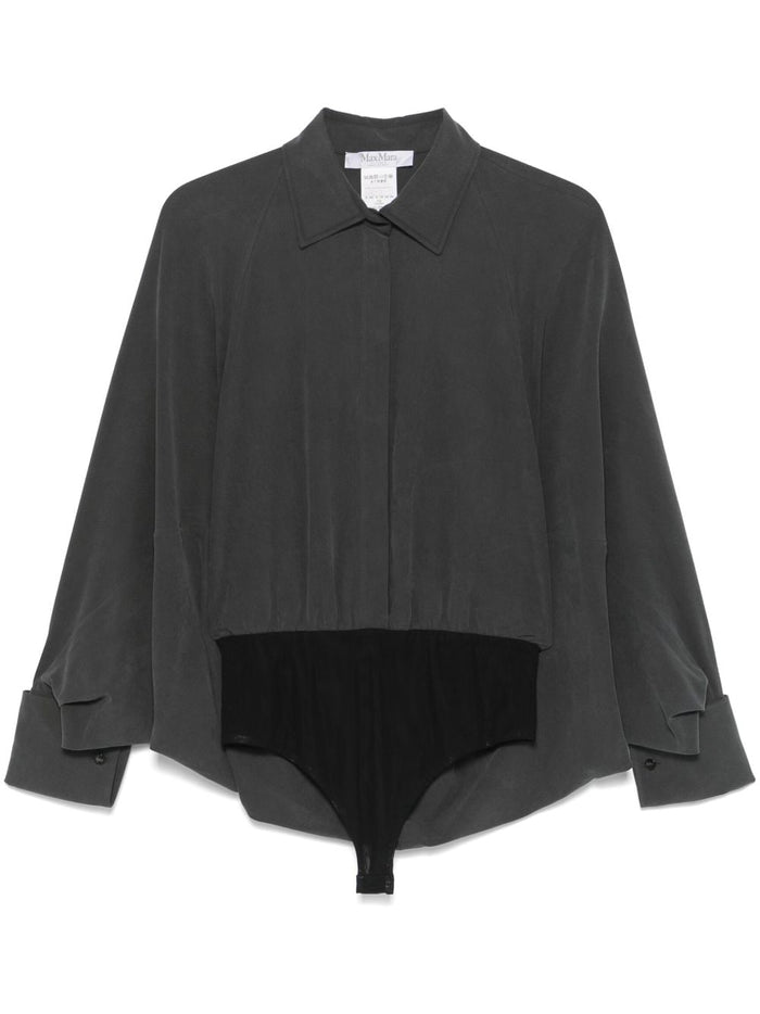Max Mara Top Grey Silk