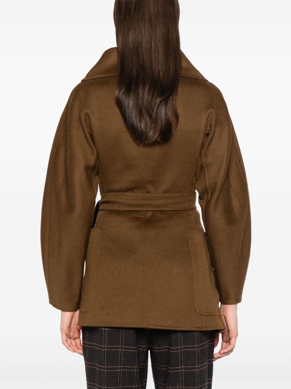 Max Mara Jackets Leather Brown Camel Hair