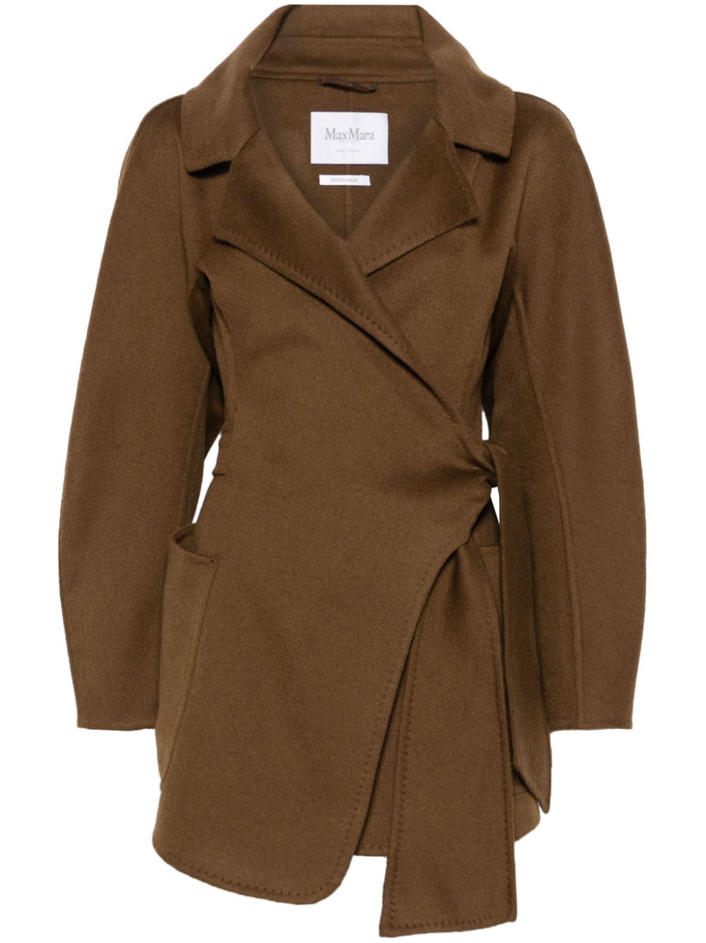 Max Mara Jackets Leather Brown Camel Hair