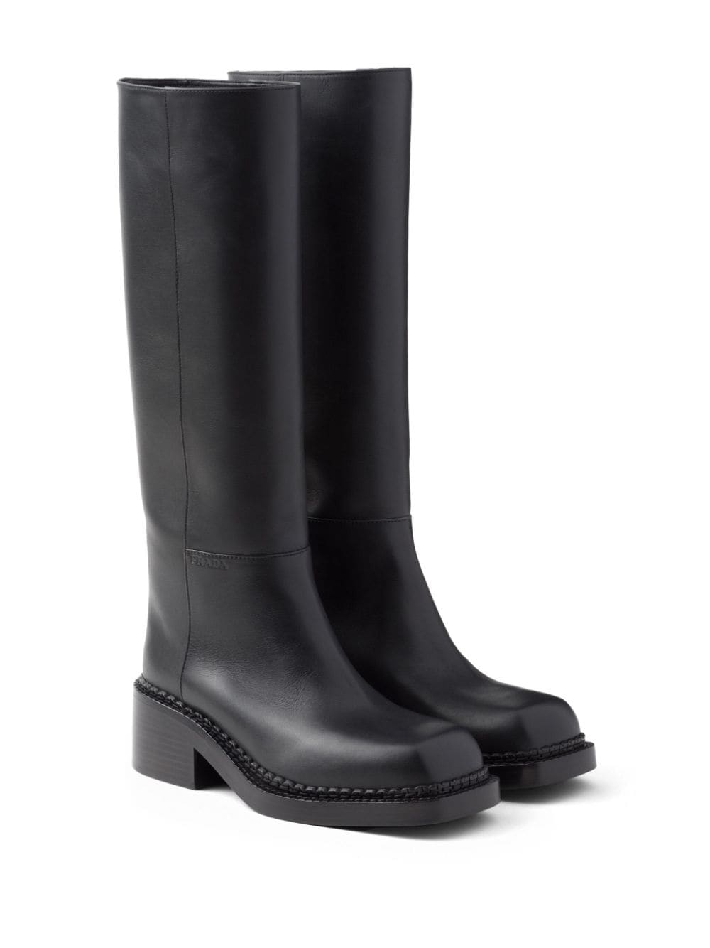 Prada Boots Black Calf Leather