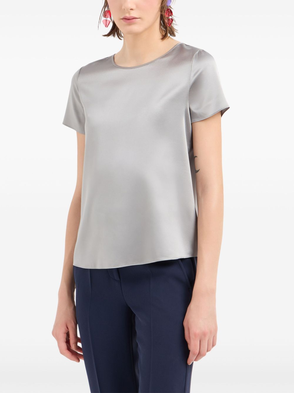 Emporio Armani Top Grigio Silk