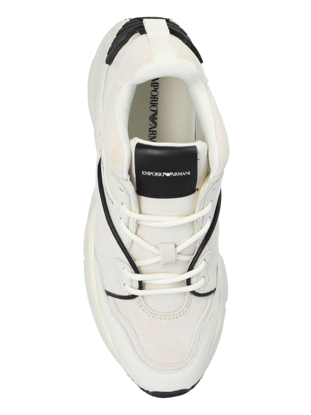 Emporio Armani Exclusive Sneakers Bianco Calf Leather
