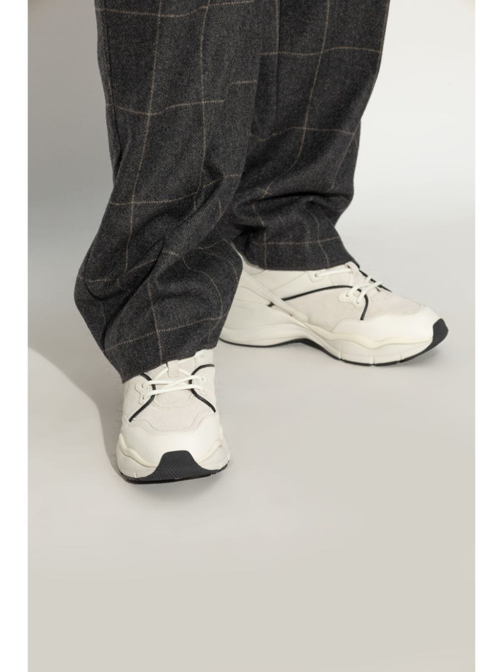 Emporio Armani Exclusive Sneakers Bianco Calf Leather