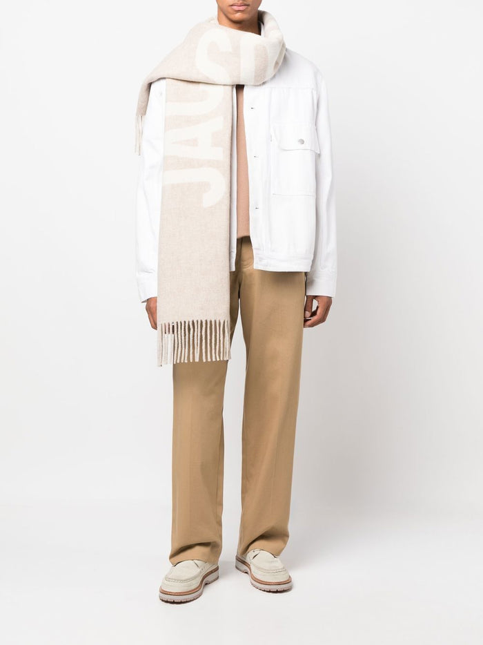 Jacquemus Scarfs Beige Virgin Wool