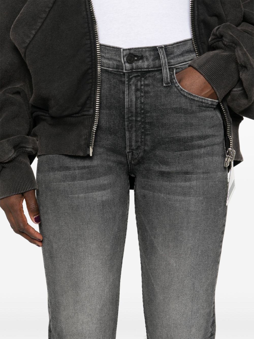 Mother Jeans Grey Cotton Elastane Polyester
