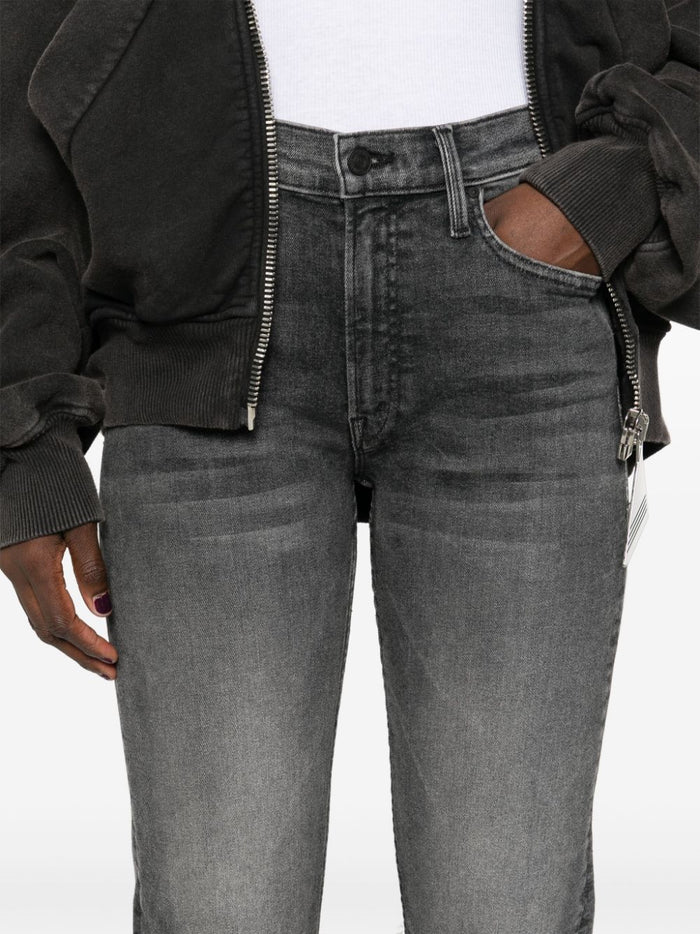Mother Jeans Grey Cotton Elastane Polyester