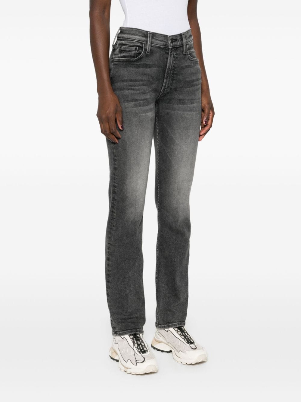 Mother Jeans Grey Cotton Elastane Polyester